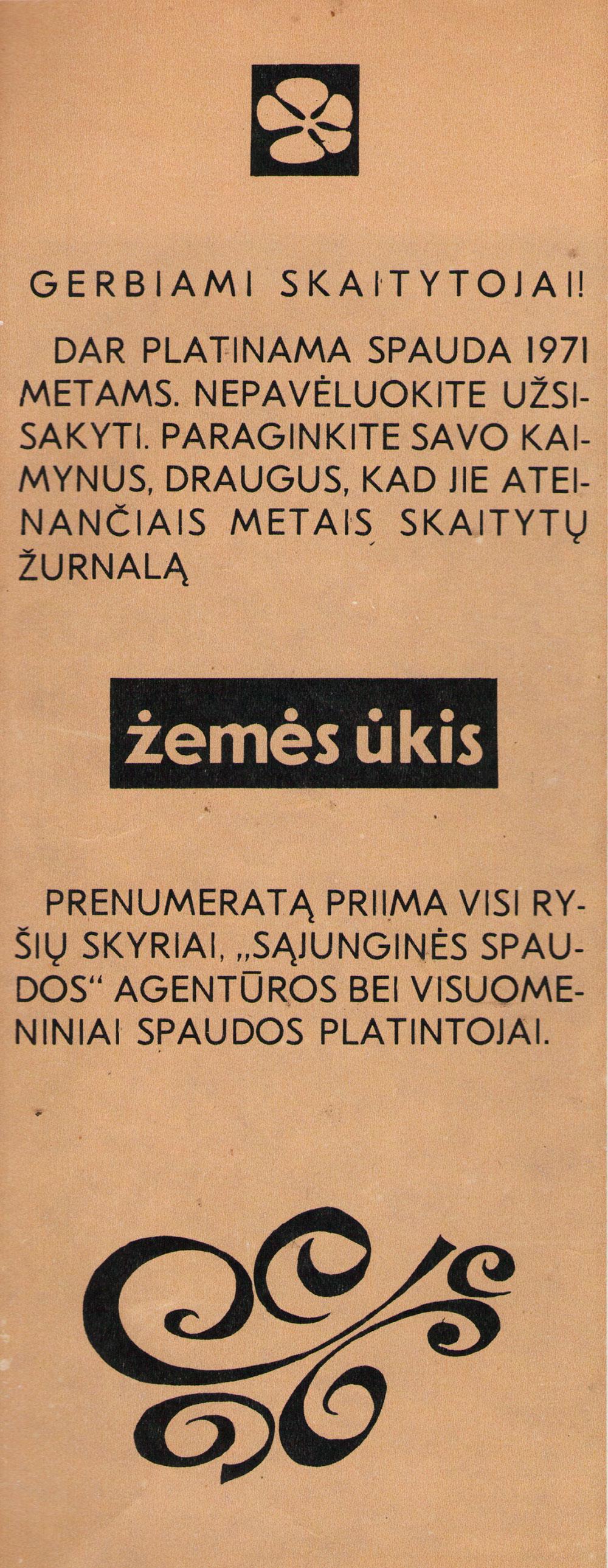 Žurnalo „Žemės ūkis“ prenumerata