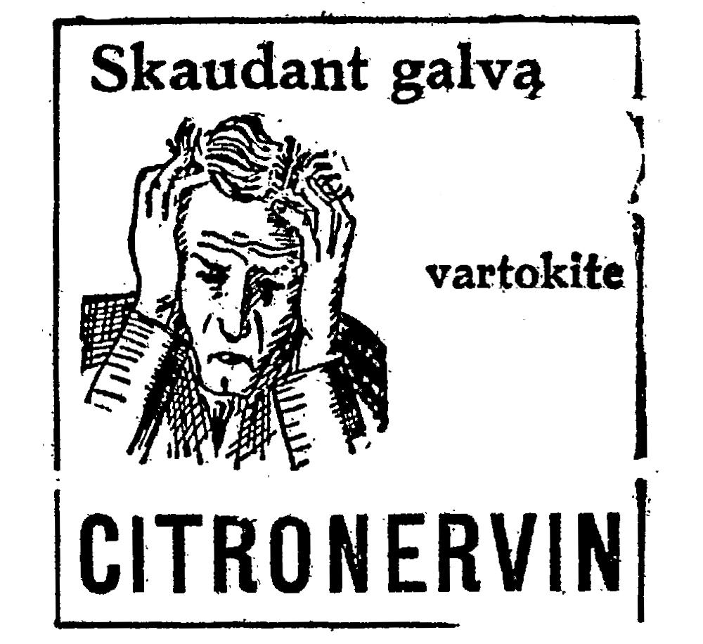 Skaudant galvą vartokite „Citronervin“